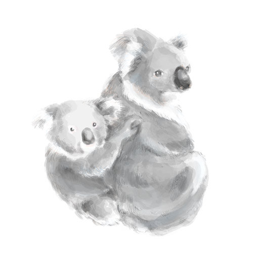 500x500 Nursery Art, 8x10 Koala Painting, Koala Bear, Koala Baby, Kids