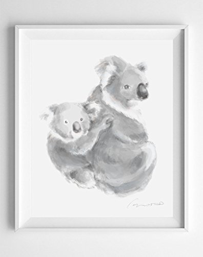 396x500 Koala Watercolor Painting Handmade