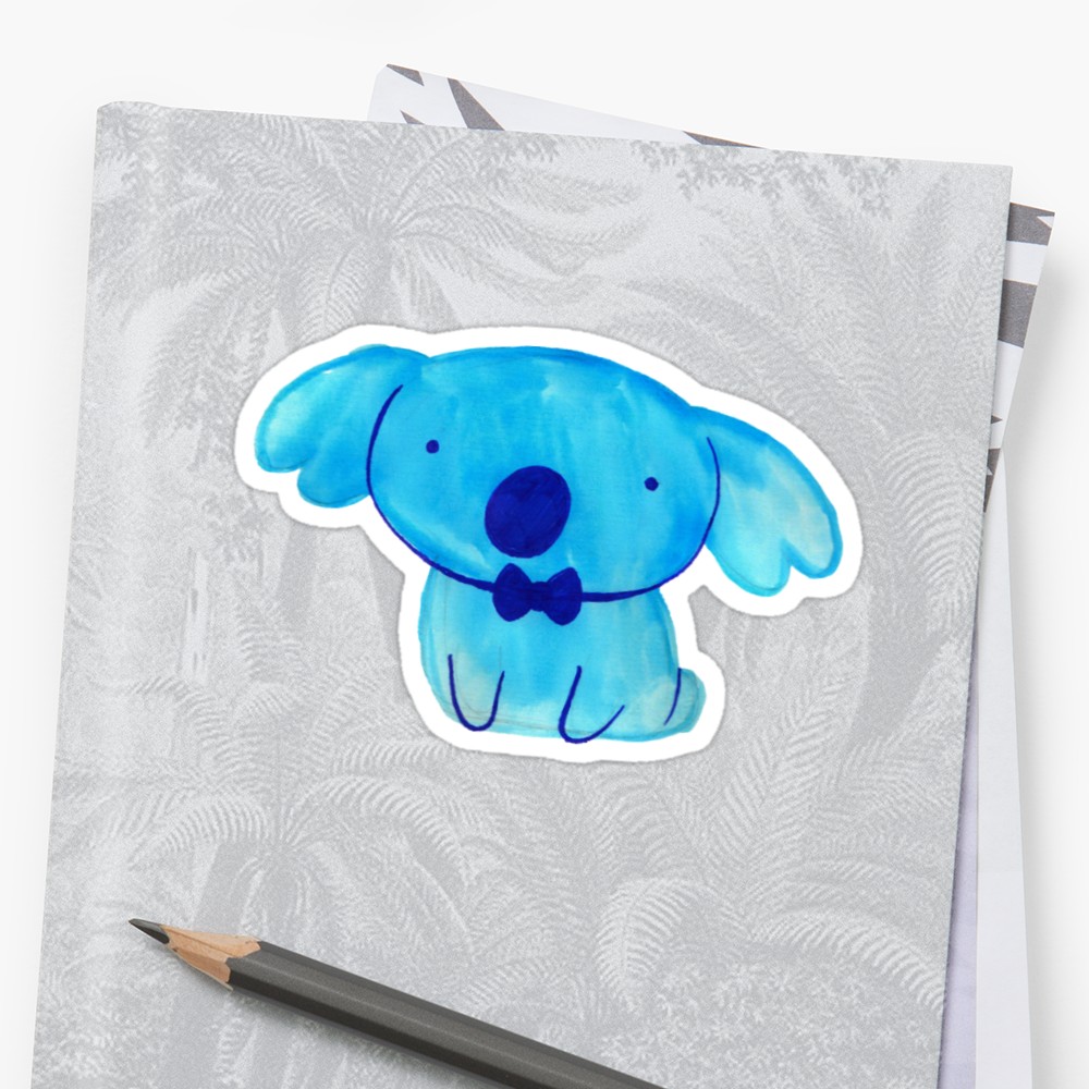 1000x1000 Blue Watercolor Koala Stickers By Saradaboru Redbubble