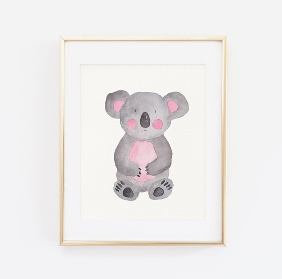 570x565 Cute Watercolor Nursery Art Koala Print Printable Wall Art Etsy