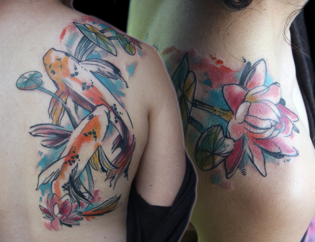 1024x789 Watercolor Koi Tattoo Deanna Wardin
