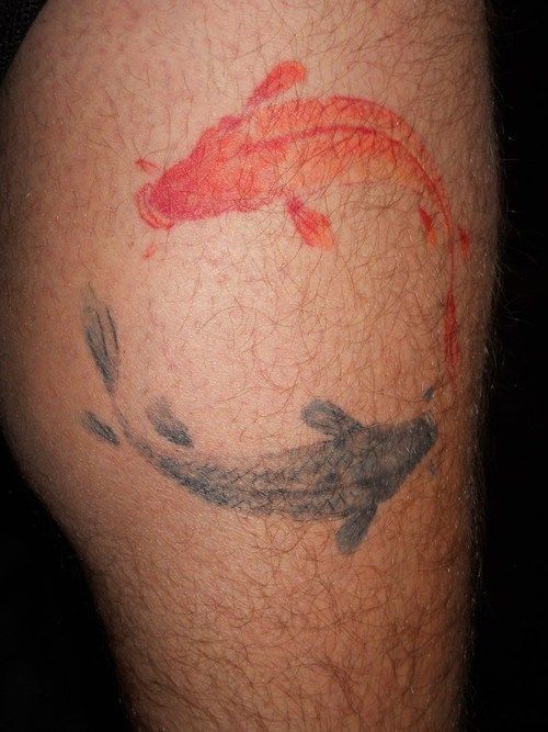 500x667 Watercolor Tattoo Design Koi Fish Yin Yang