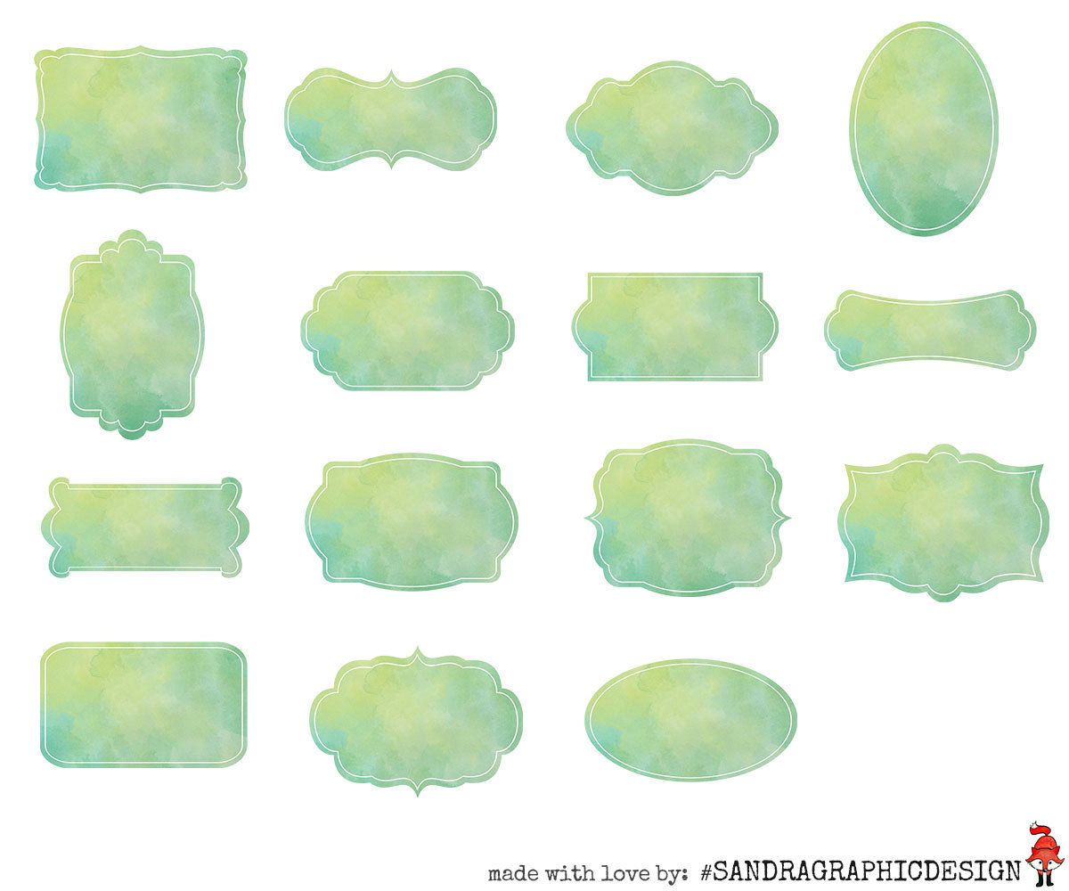 1200x1000 Label Clip Art Watercolor Labels With 15 Watercolor Clip Art