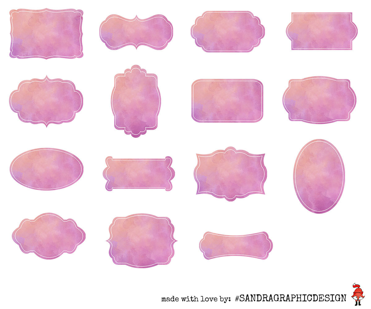 1200x1000 Label Clipart Watercolor Cute Borders, Vectors, Animated, Black