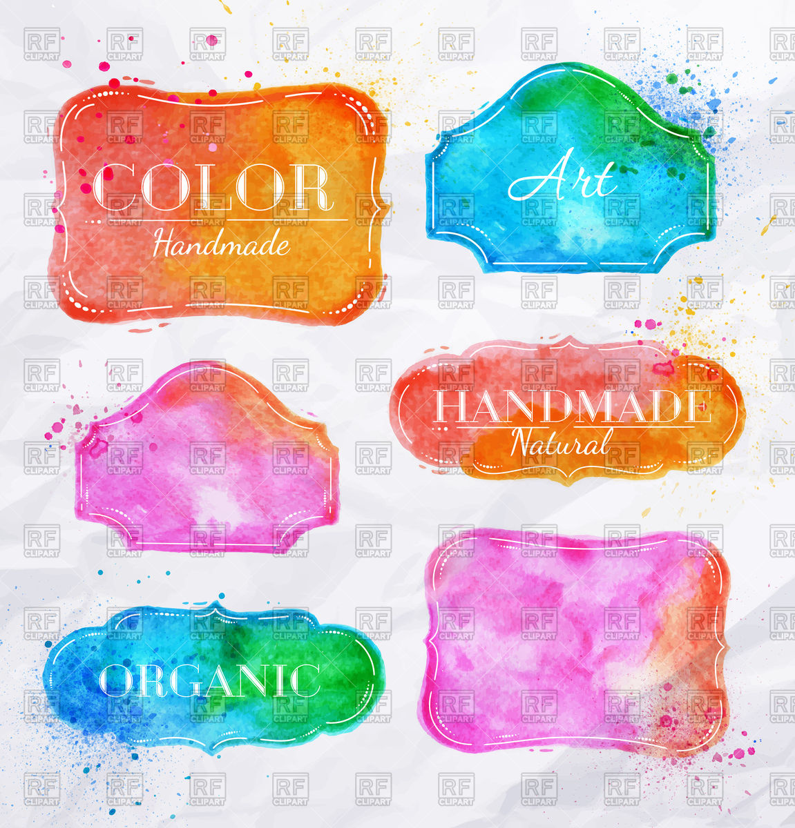 1151x1200 Set Of Watercolor Labels Or Frames