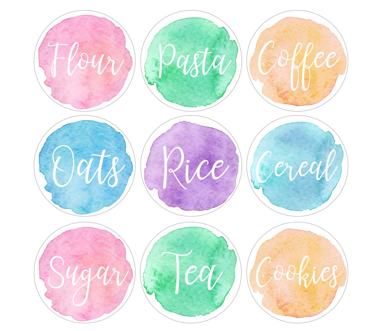 1279x1105 Watercolor Pantry Labels Labeldaddy