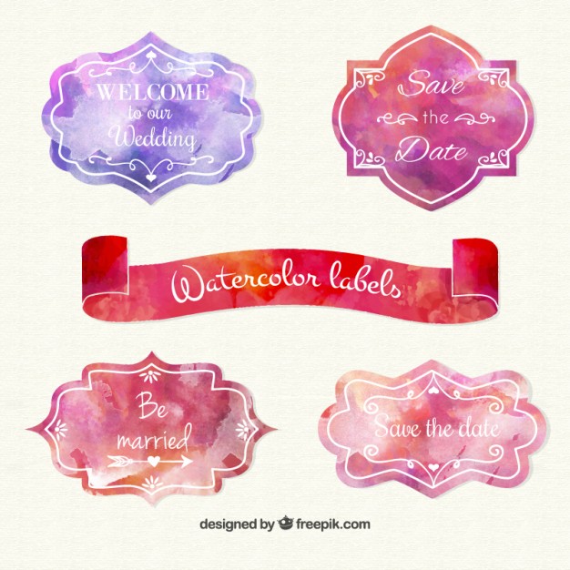 626x626 Watercolor Labels Vector Free Download