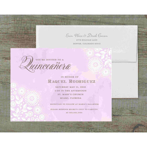 500x500 Watercolor Lace Deluxe Party Invites