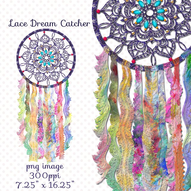 642x642 Watercolor Lace Dream Catcher Clip Art Png Image Designer Etsy