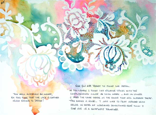 640x473 Watercolor Painting Lace