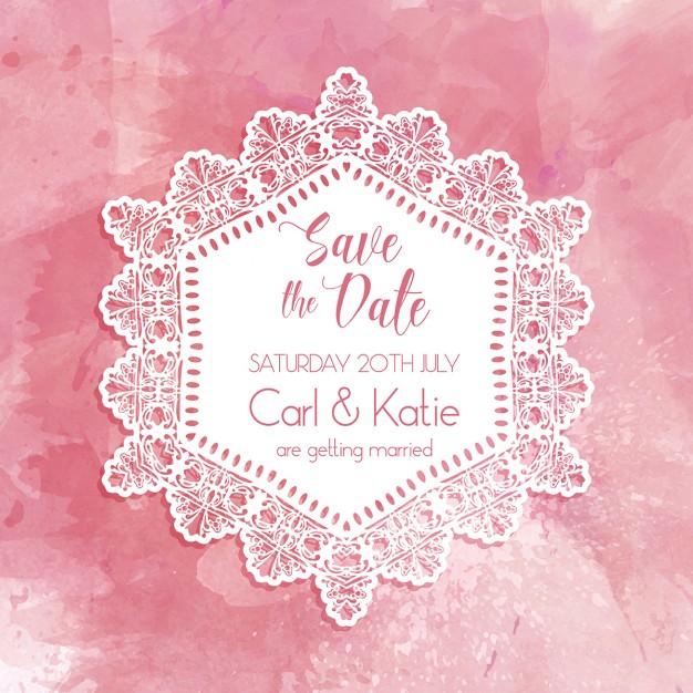 626x626 Watercolor Background Of Wedding With Lace Vector Free Download
