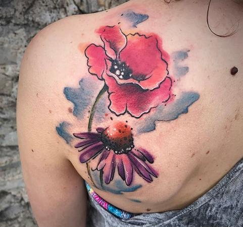 481x450 Watercolor Tattoos