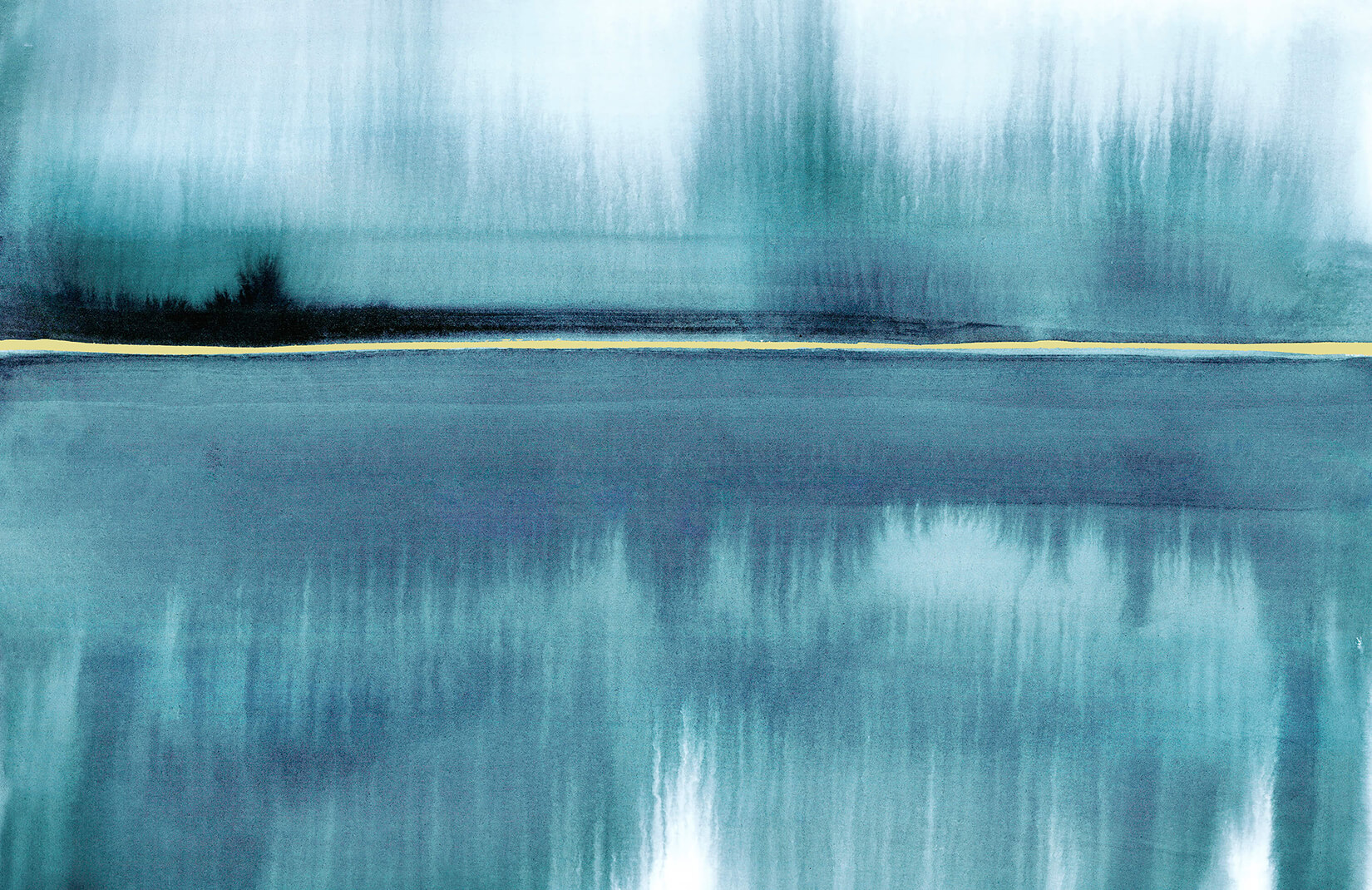 1650x1070 Aqua Watercolor Lake Wall Mural