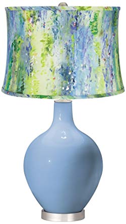 250x445 Placid Blue Cool Watercolor Shade Ovo Table Lamp