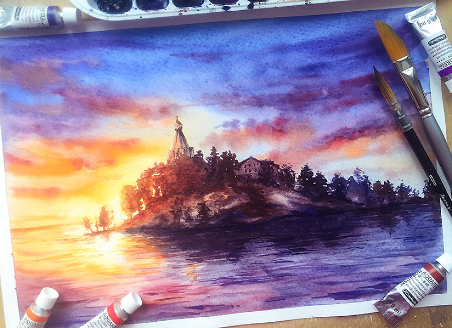 880x640 I Paint Architectural Landscapes Of Russian Cities Using