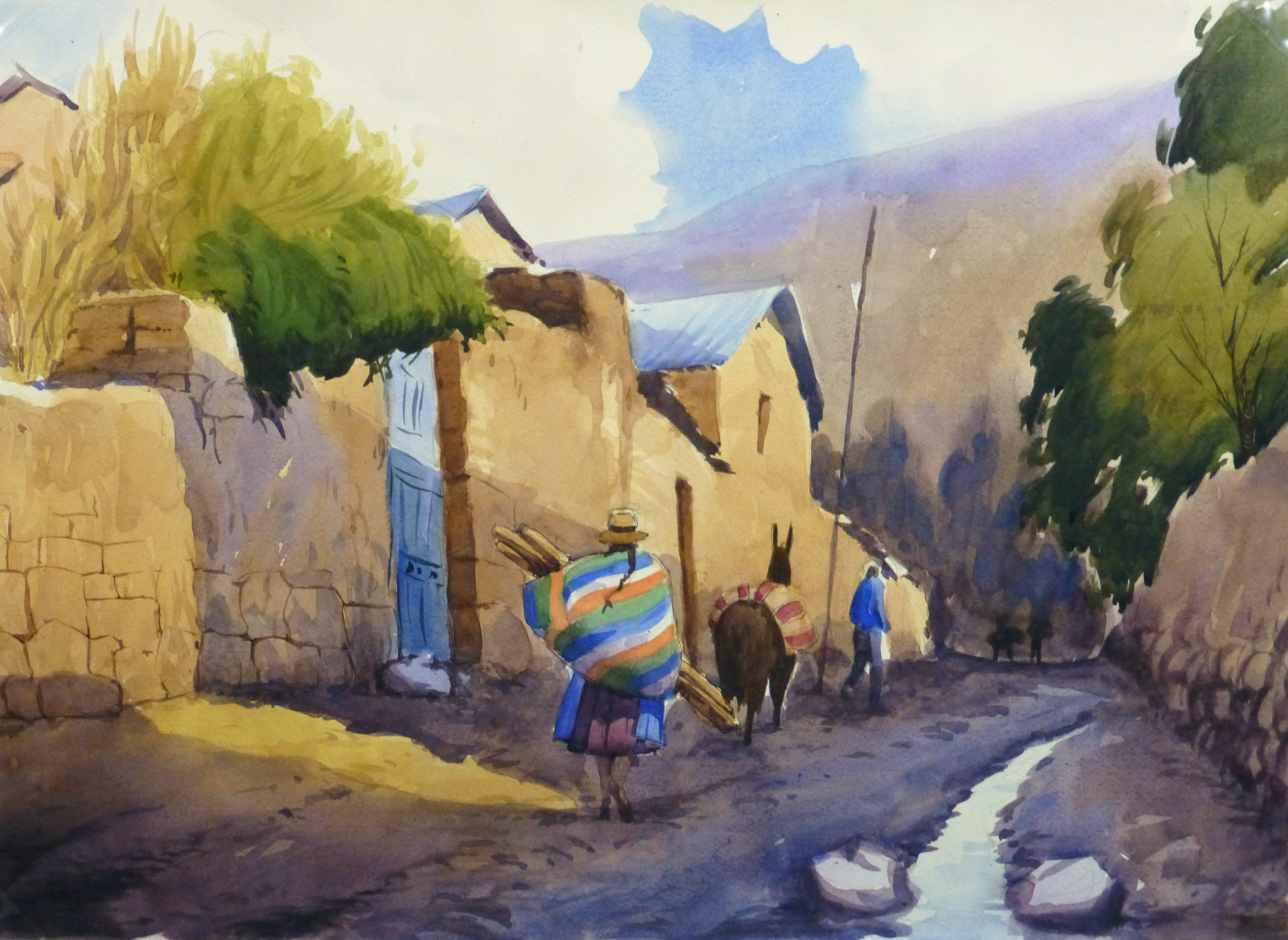3819x2788 Peru Watercolor Painting