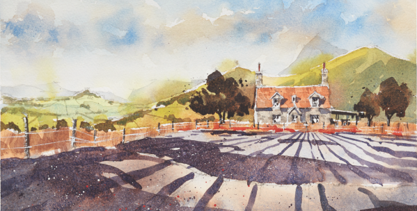 599x304 Watercolor Landscape Painting From Photographs