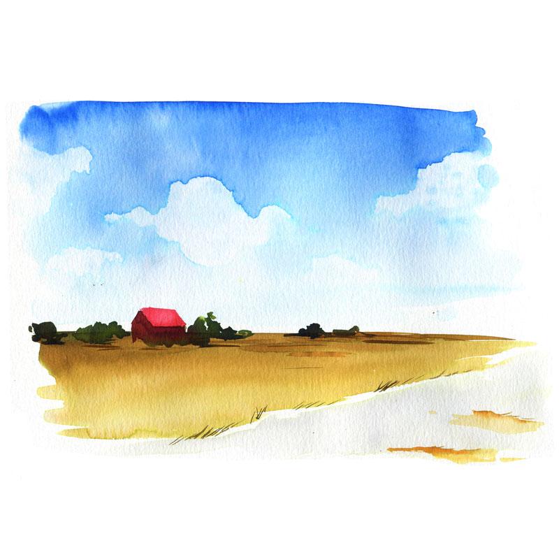 800x800 Barnyard Landscape Watercolor Paint Kit