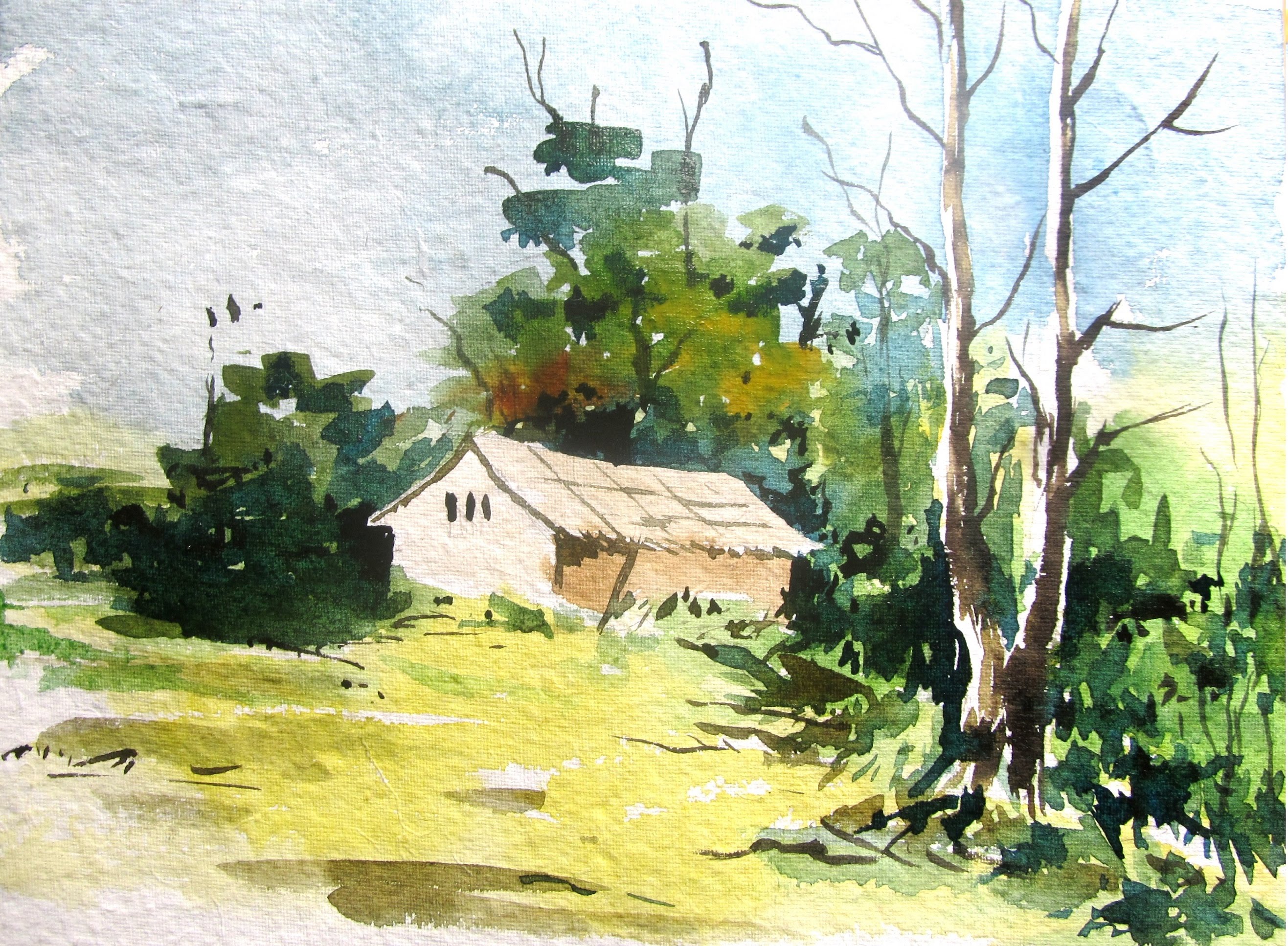 2633x1934 Easy Landscape Painting With Watercolor,watercolor Painting For