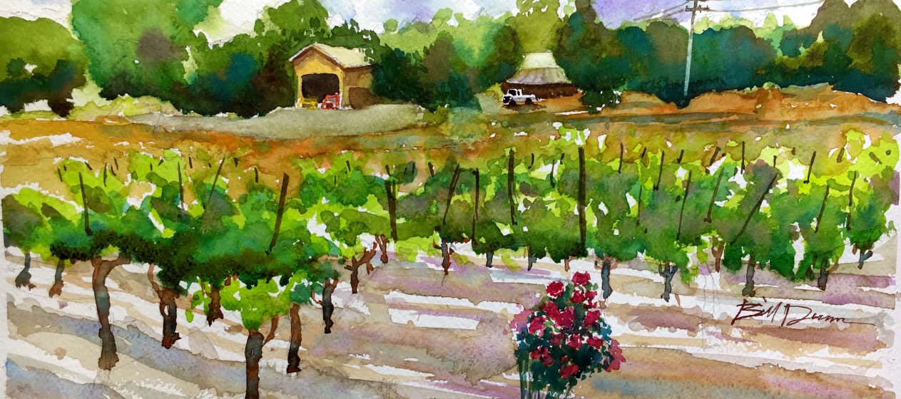 1263x560 Easy Watercolor Landscape Painting A Vineyard In Napa Valley