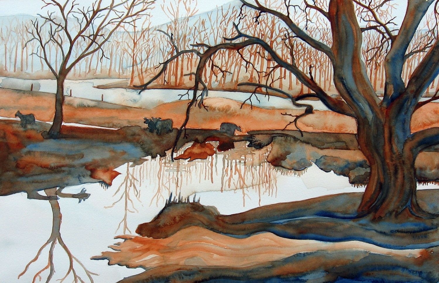 1500x967 Top Watercolor Landscape Lesson Plan Throughout Small Home