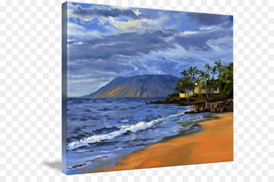 900x600 Hawaii Oil Painting Wind Wave Watercolor Painting