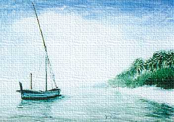 352x247 Malaysia, Penang, Seascape, Landscape Watercolor, Watercolour