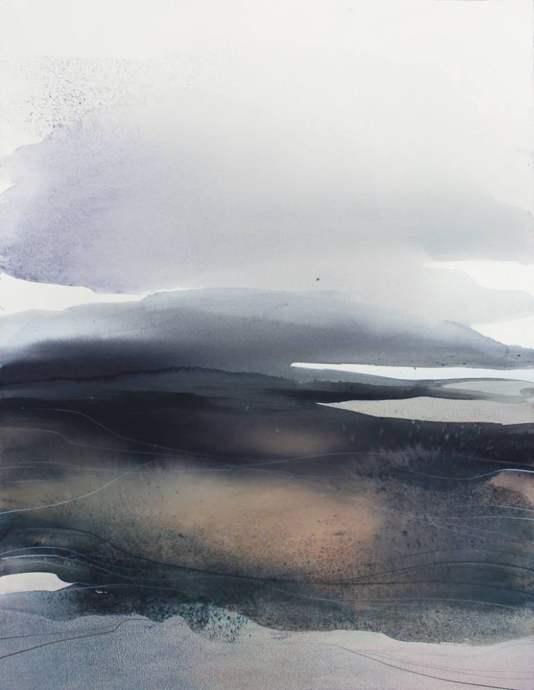 770x995 And The Wind Caressed The Land... Abstract Watercolor Landscape