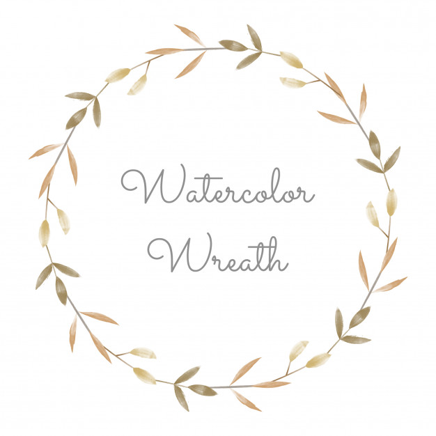 626x626 Watercolor Laurel Wreath Vector Premium Download