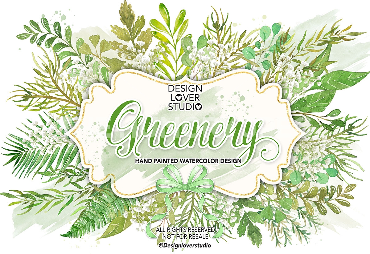 1200x825 Watercolor Leaves, Laurel Greenery By Designloverstudio