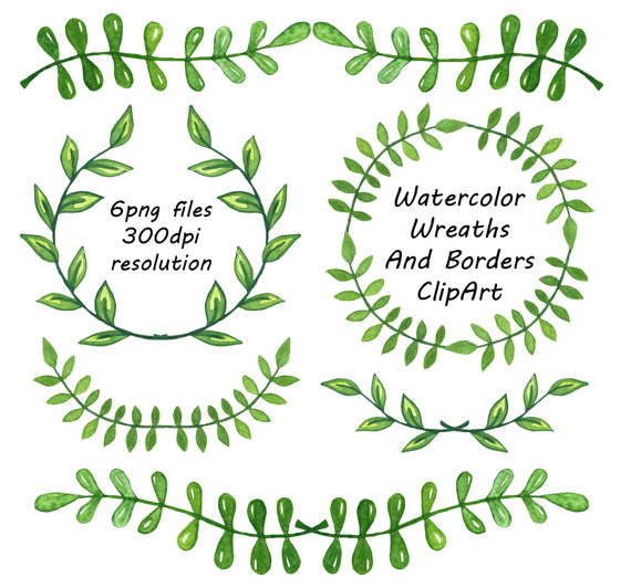570x532 Watercolor Wreaths And Borders Clipart, Laurel Wreath, Laurel Clip
