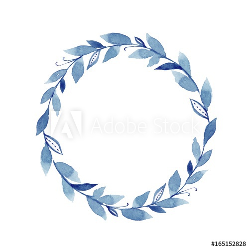 500x500 Watercolor Laurel Wreath. Hand Drawn Element For Design. Round