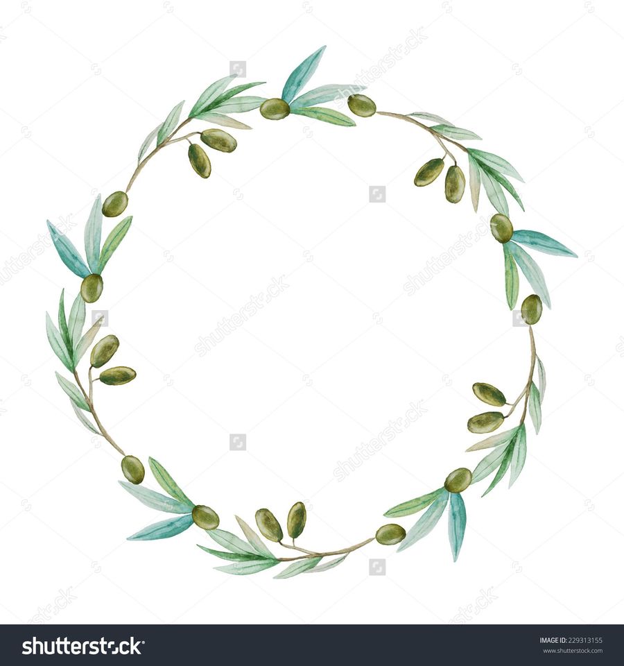 900x960 Download Watercolor Olive Branch Wreath Clipart Olive Wreath Clip