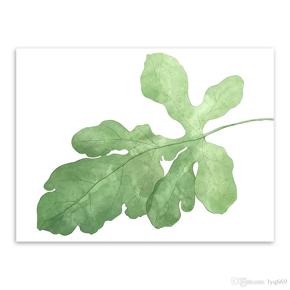 1000x1000 Online Cheap Modern Watercolor Green Leaf Plant Poster Print