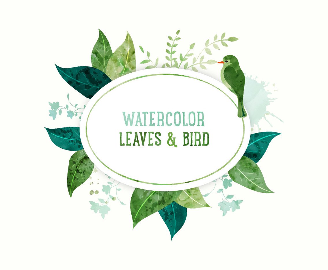 1136x936 Watercolor Leaves Banner Vector Art Amp Graphics