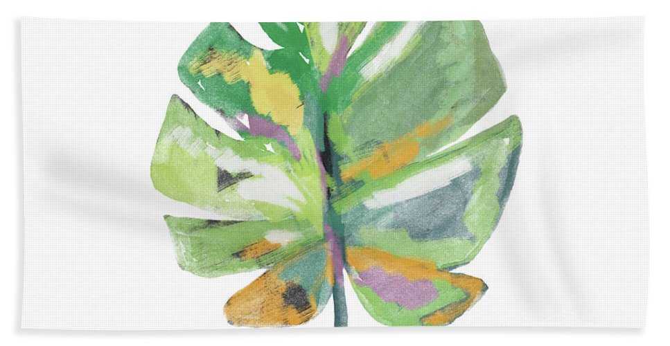 967x500 Watercolor Palm Leaf Art By Linda Woods Beach Towel For Sale By