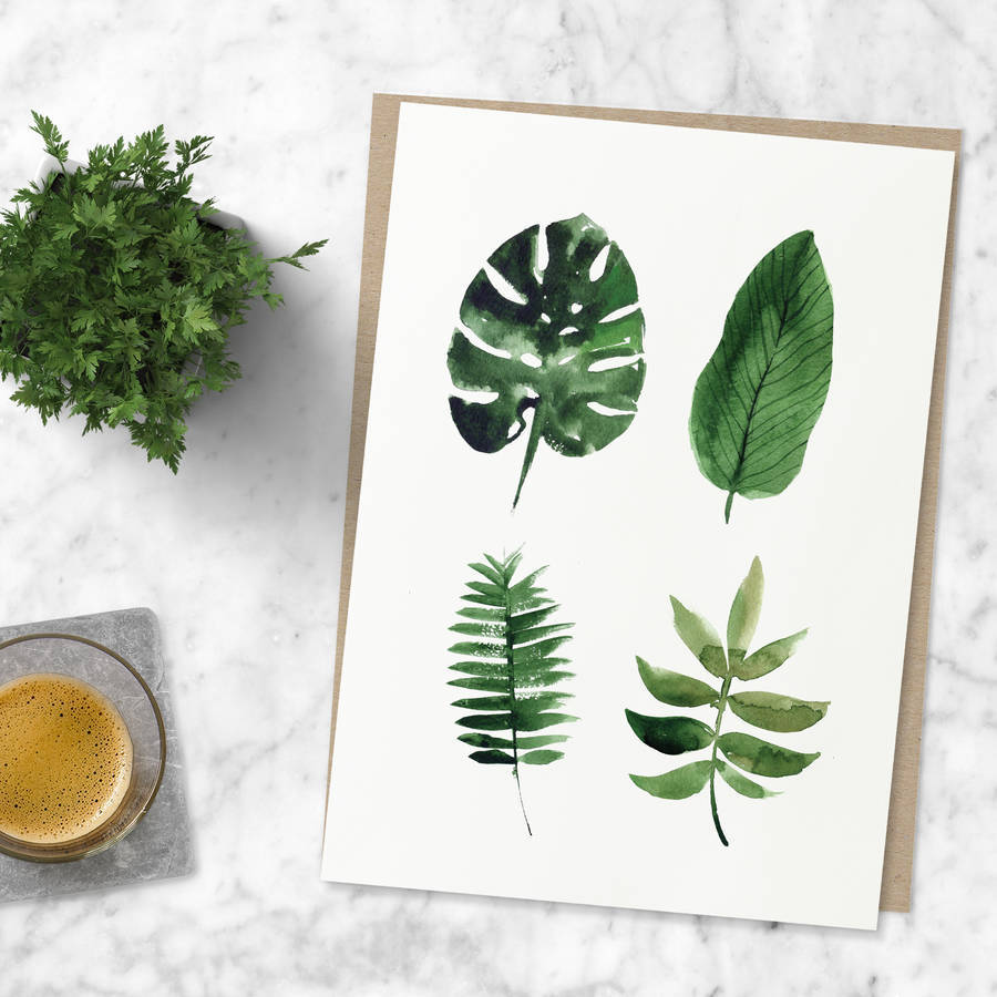 900x900 Tropical Leaf Print Watercolour Illustration Art By The Motivated