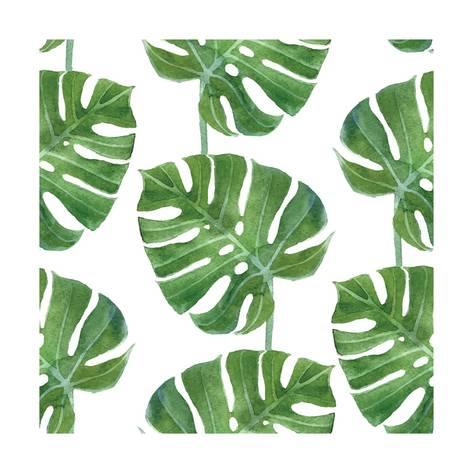 473x473 Watercolor Monstera Leaf Pattern Prints By Mart M