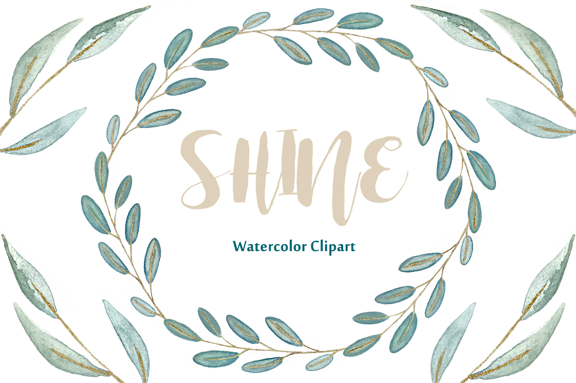 1160x772 Shine Gold Leaves. Watercolor Clipart By Labfcreations