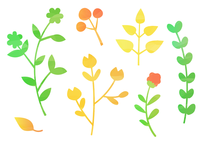 700x490 Watercolor Leaves Free Vector Art