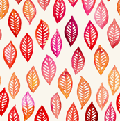 173x174 Green Watercolor Leaves Border Print On Cream Wallpaper