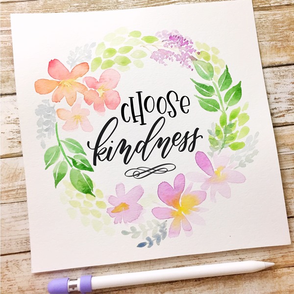 600x600 Brush Lettering + Watercolor Workshop