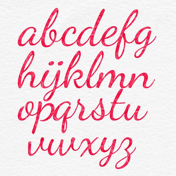 570x570 Buy5for8 Red Watercolor Alphabet Digital Watercolor Letters Etsy