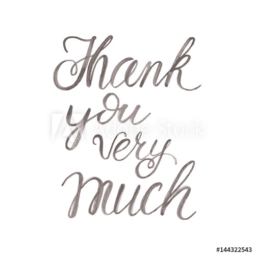 500x500 Watercolor Lettering Thank You Very Much Isolated On White