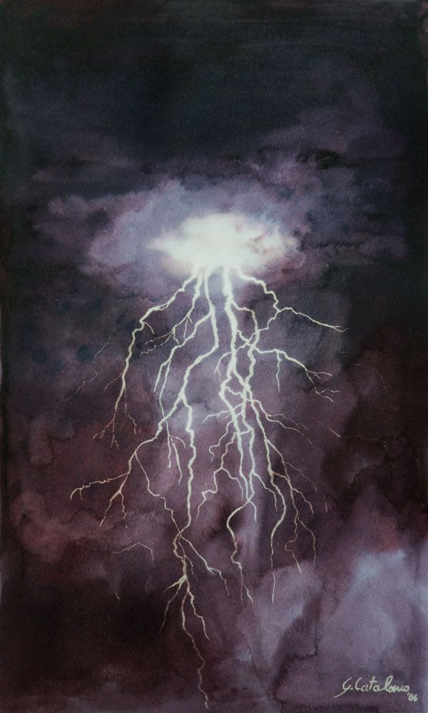 600x999 Lightning Watercolour By Genny Catalano, Via Behance Sketches