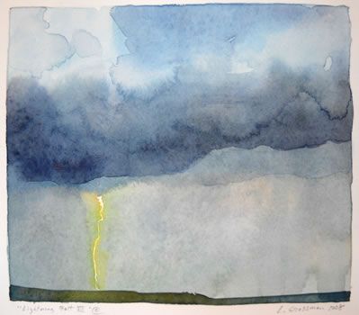 399x350 Lisa Grossman Watercolor Lightning Bolt Iii Watercolor Ink