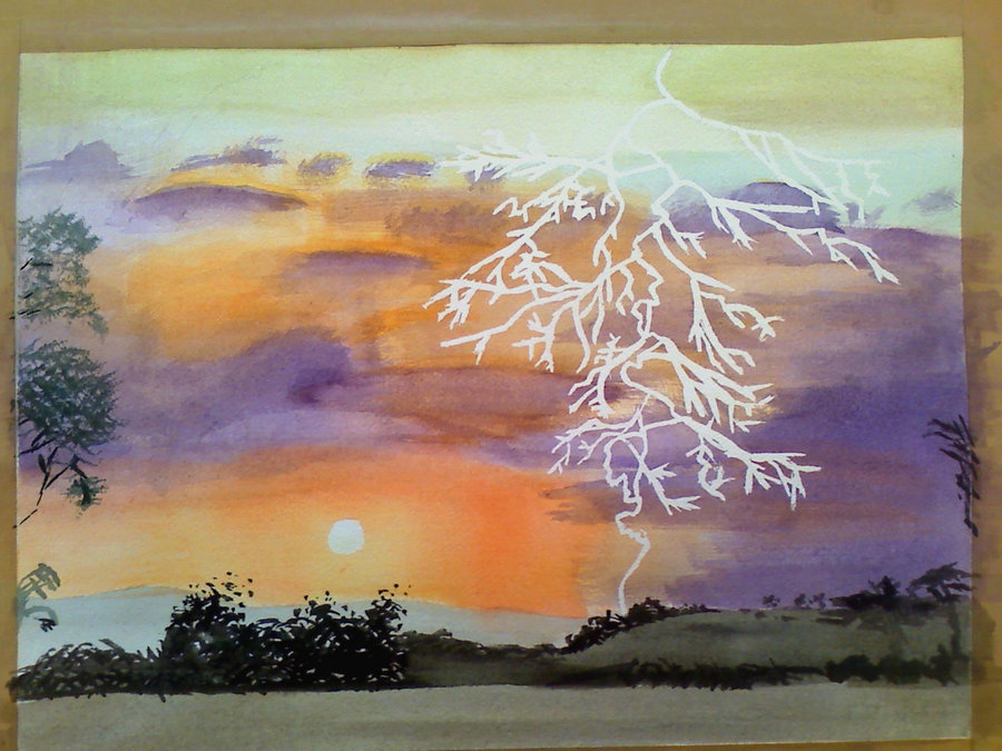 900x675 Watercolor Lightning By Mrs Matsuyama