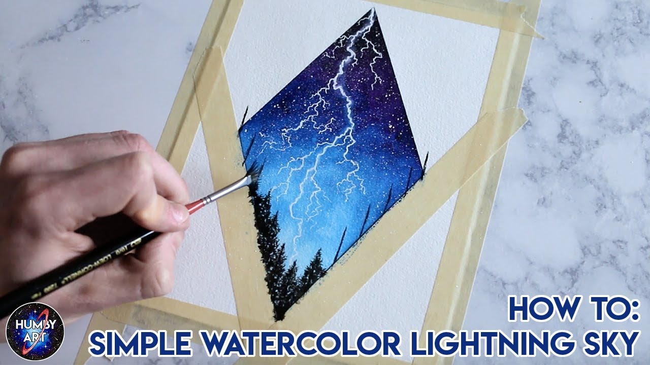 1280x720 How To Paint Simple Watercolor Lightning Diamond