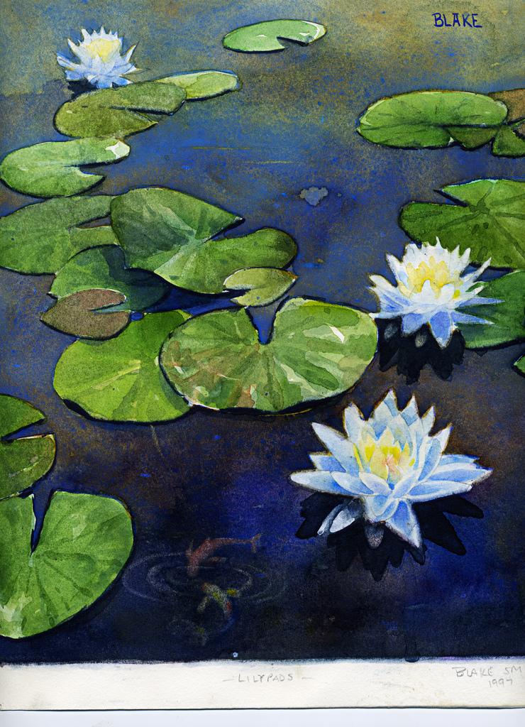 740x1024 Lilypads, Watercolor Watercolor On Arches Paper, 9 X 12