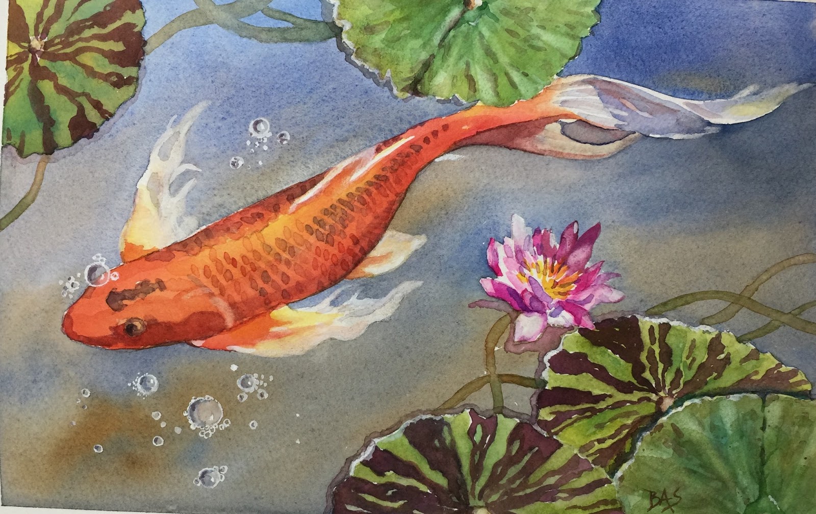 1600x1007 Watercolors By Barb Koi Fish Class Project
